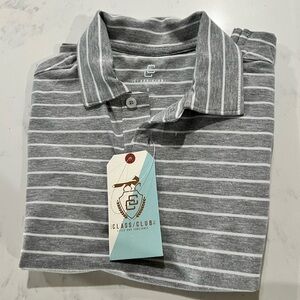 Class club  Charcoal and White Polo Shirt